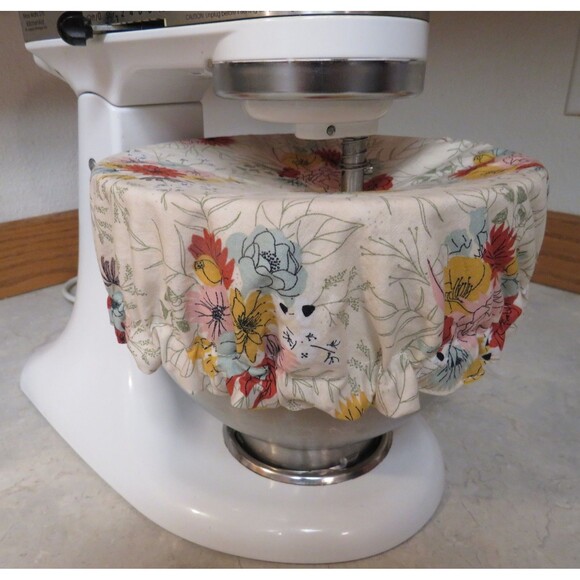 Kitchenaid Bowl Cover, Lemon and Floral Reversible Mixer Cover - Picture 1 of 7